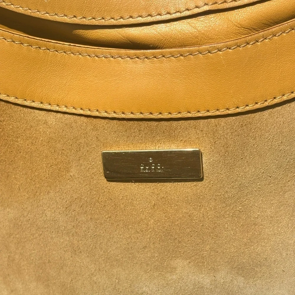 Gucci Brown Bamboo Handle Hobo Bag